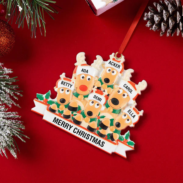 Ornamento natalizio per la famiglia di renne Regali personalizzati per decorazioni natalizie